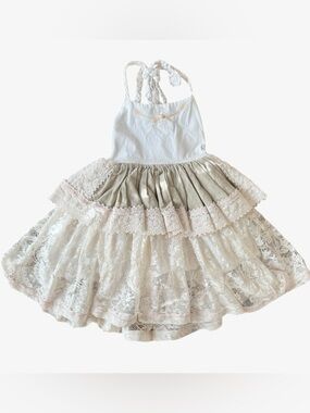 Dollcake Creams and Beige Lace Halter Dress size 4